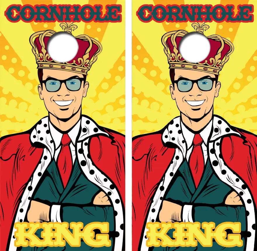 Cornhole King Cornhole Wrap Decal with Free Laminate Included Ripper Graphics