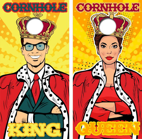 Cornhole King & Queen Cornhole Wrap Decal with Free Laminate Included Ripper Graphics