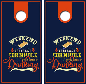 Cornhole Weekend Forcast Cornhole Wrap Decal with Free Laminate Included Ripper Graphics