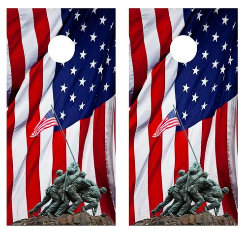 D Day American Flag Cornhole Board Wraps FREE LAMINATE Ripper Graphics