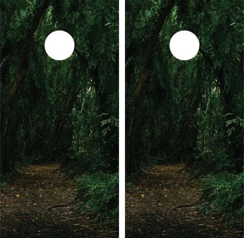 Dark Jungle Cornhole Vinyl Wraps & Cornhole Boards (2 Pack) R2015 KT Cornhole