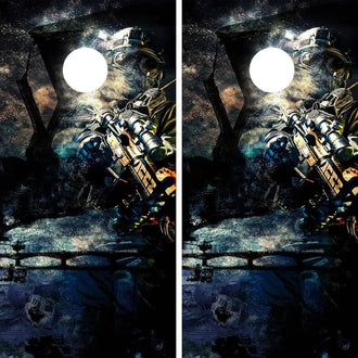 Dark Seas Tall Ship Cornhole Vinyl Wraps & Cornhole Boards (2 Pack) FH2075 KT Cornhole