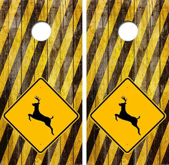 Deer Crossing Cornhole Wood Board Skin Wrap Ripper Graphics