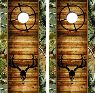 Deer Skull, Camo, Barnwood Cornhole Wrap Decal with Free Laminate Included Ripper Graphics