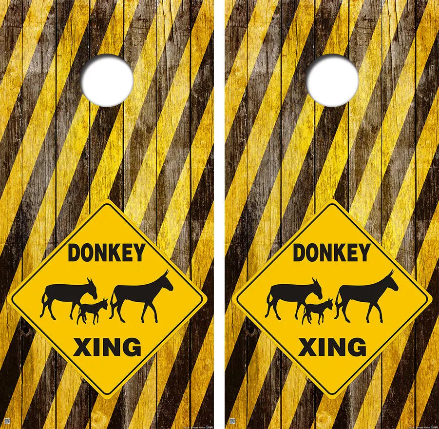 Donkey Crossing Cornhole Board Skin Wraps FREE LAMINATE Ripper Graphics