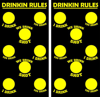 Drinkin Rules Cornhole Wood Board Skin Wraps FREE LAMINATE Ripper Graphics