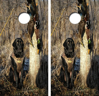 Duck Hunting Black Lab Cornhole Wrap Decal with Free Laminate Included Ripper Graphics