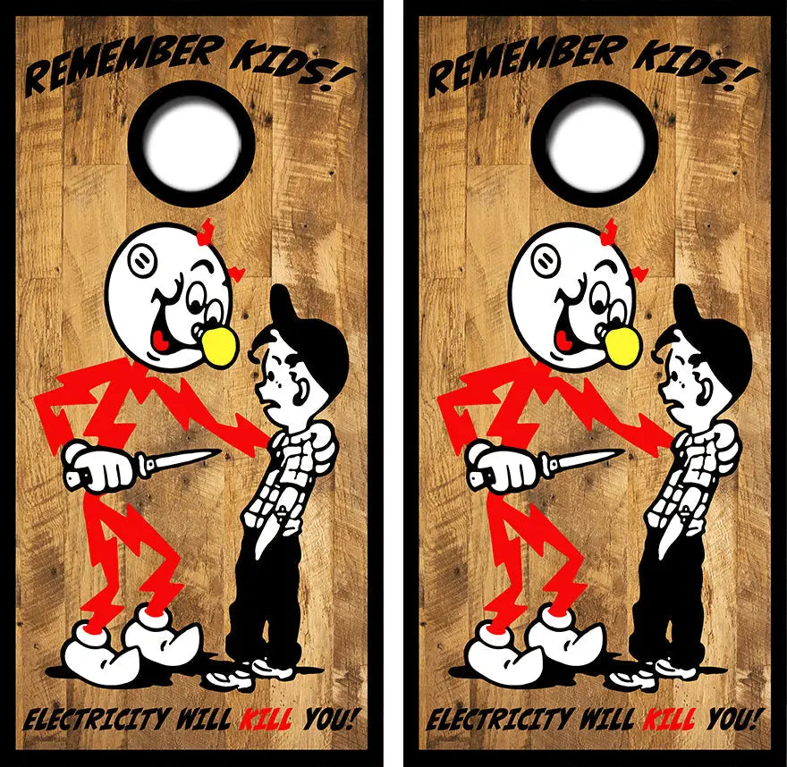 Electricity Kills Cornhole Wrap Decal with Free Laminate Included Ripper Graphics
