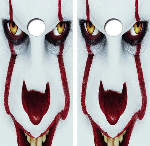 Evil Clown Pennywise Cornhole Wrap Decal with Free Laminate Included Ripper Graphics