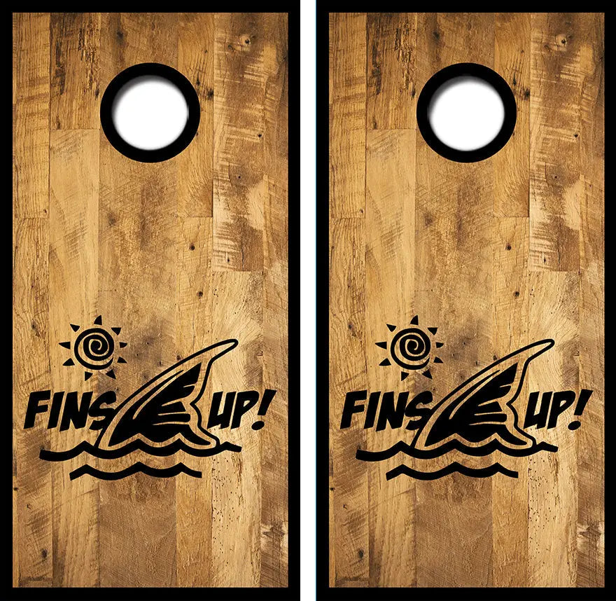 Fins Up Cornhole Wrap Decal with Free Laminate Included Ripper Graphics