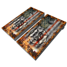 Load image into Gallery viewer, &quot;Fire Fighter Cornhole Vinyl Wraps &amp; Cornhole Boards (2 Pack) FH2226B KT Cornhole &quot;
