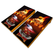 Load image into Gallery viewer, &quot;Firefighter Blaze Battle Cornhole Vinyl Wraps &amp; Cornhole Boards (2 Pack) FH2058 KT Cornhole &quot;
