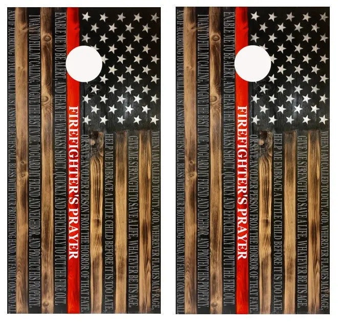 Firefighter Prayer Cornhole Wrap Decal with Free Laminate Included Ripper Graphics