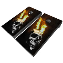 Load image into Gallery viewer, &quot;Flaming Skull Cornhole Vinyl Wraps &amp; Cornhole Boards (2 Pack) FH2222B KT Cornhole &quot;
