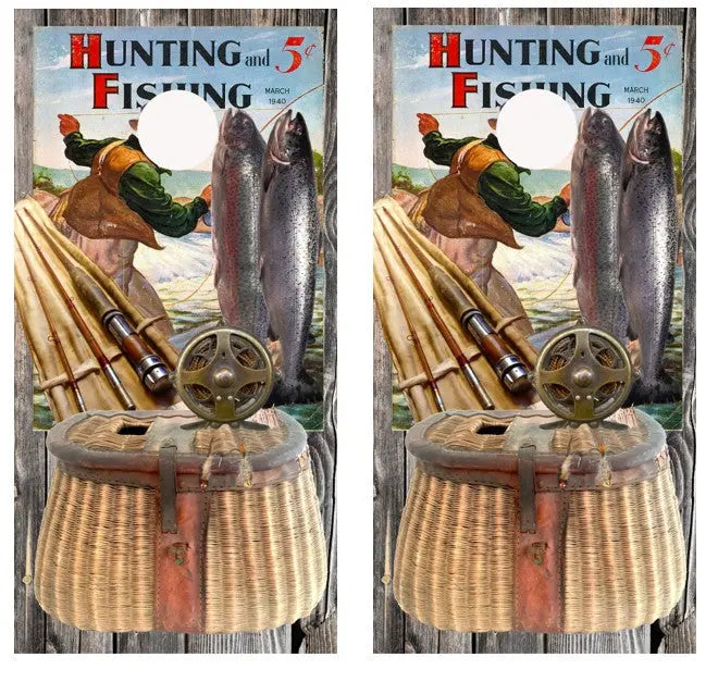 Fly Fishing Themed Cornhole Wrap Decal with Free Laminate Included Ripper Graphics