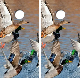 Flying Mallard Ducks Cornhole Wood Board Skin Wrap Ripper Graphics