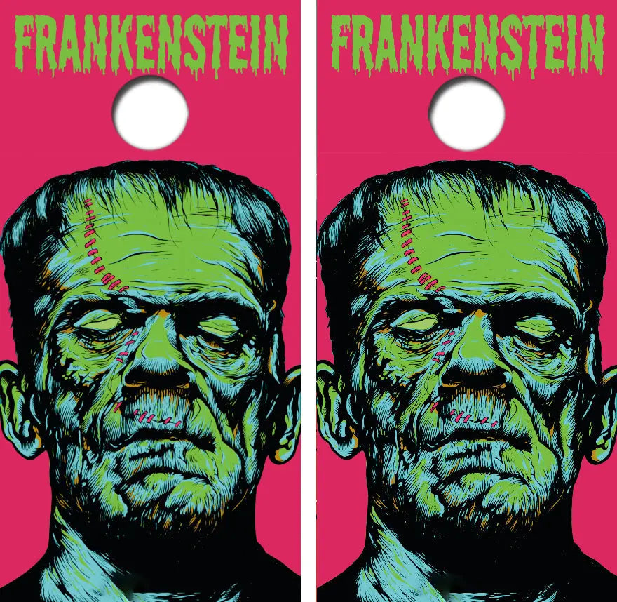 Frankenstein Monster Cornhole Wrap Decal with Free Laminate Included Ripper Graphics