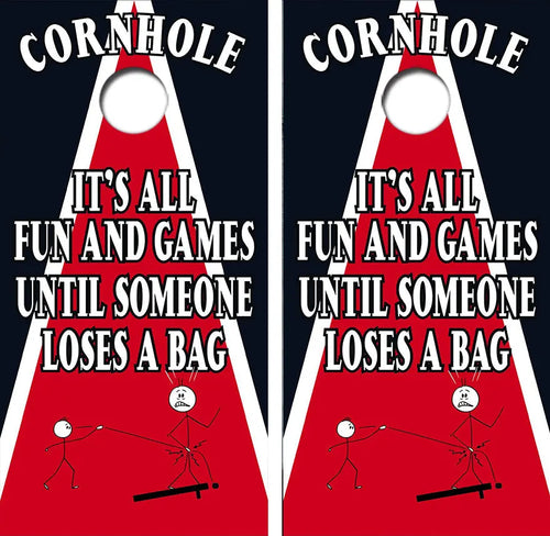 Fun & Games Cornhole Wrap Decal with Free Laminate Included Ripper Graphics