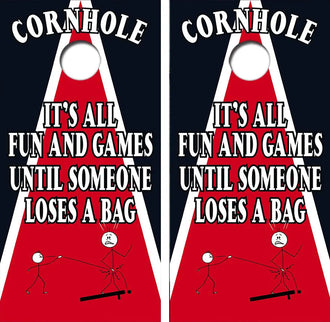 Fun & Games Cornhole Wrap Decal with Free Laminate Included Ripper Graphics
