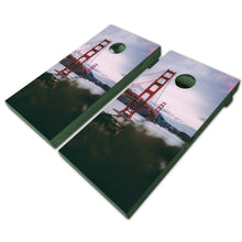 Load image into Gallery viewer, &quot;Golden Gate Bridge at Dusk Cornhole Game Boards Decals Wraps Cornhole Board Wraps and Decals Cornhole Skins Stickers Laminated Cornhole Wraps KT Cornhole &quot;
