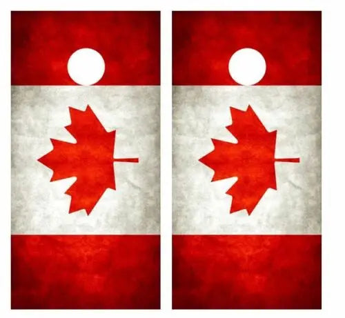 Grunge Canadian Flag Cornhole Wood Board Skin Wrap Ripper Graphics