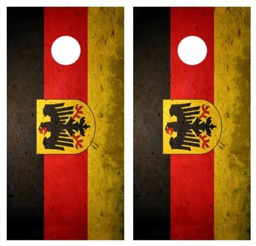 Grunge German Flag Cornhole Wood Board Skin Wrap Ripper Graphics