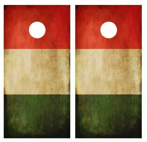 Grunge Italian Flag Cornhole Wood Board Skin Wrap Ripper Graphics