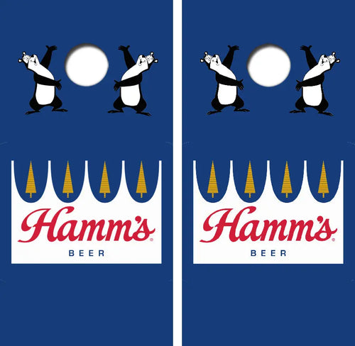 Hamm's Beer Bear Cornhole Wrap Decal with Free Laminate Included Ripper Graphics