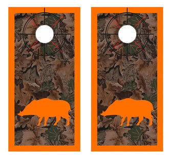 Hog / Boar Hunter Real Tree Camo Cornhole Wood Board Skin Wr Ripper Graphics