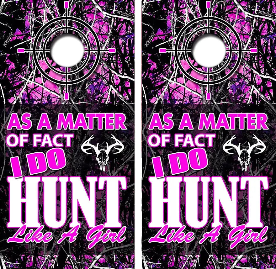 Hunt Like A Girl Cornhole Wrap Decal with Free Laminate Included Ripper Graphics