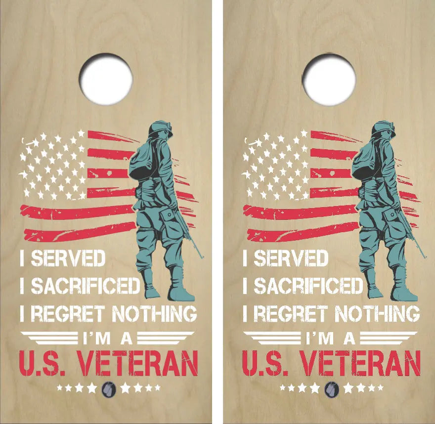 I Am A U.S. Veteran Cornhole Wrap Decal with Free Laminate Included Ripper Graphics