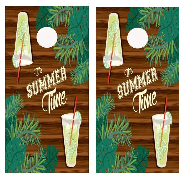 It's Summer Time Cornhole Wrap Decal with Free Laminate Included Ripper Graphics