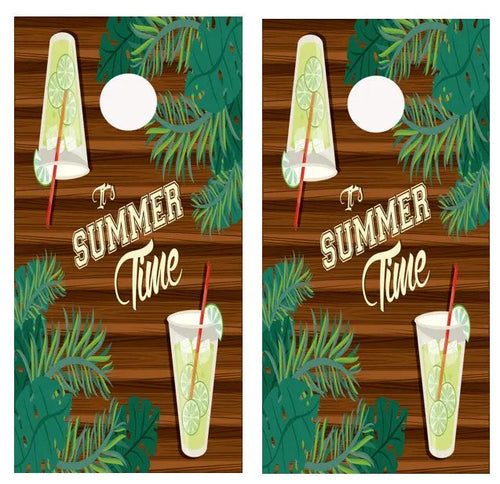 It's Summer Time Cornhole Wrap Decal with Free Laminate Included Ripper Graphics