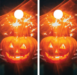 Jack-O-Lantern Cornhole Game Boards Decals Wraps Cornhole Board Wraps and Decals Cornhole Skins Stickers Laminated Cornhole Wraps KT Cornhole