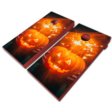 Load image into Gallery viewer, Jack-O-Lantern Cornhole Game Boards Decals Wraps Cornhole Board Wraps and Decals Cornhole Skins Stickers Laminated Cornhole Wraps KT Cornhole
