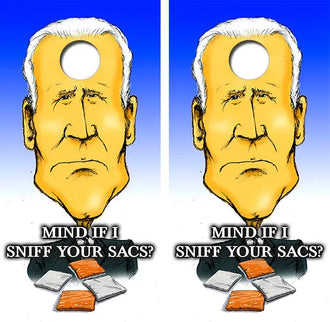 Joe Biden Sniff Cornhole Wood Board Skin Wraps FREE LAMINATE Ripper Graphics