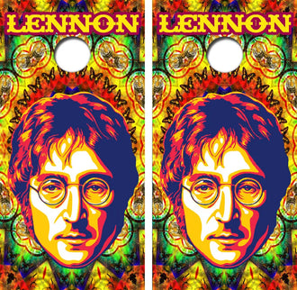 John Lennon Painting Cornhole Wrap Decal with Free Laminate Included Ripper Graphics