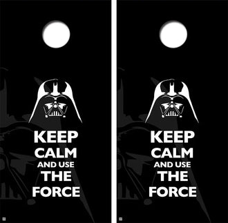 Keep Calm And Use The Force Cornhole Board Skin Wrap FREE LAMINATE Ripper Graphics