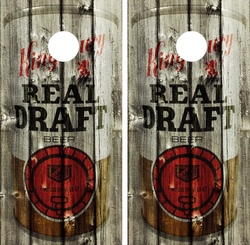 Kingsbury Real Draft Beer Vintage Can Cornhole Wrap FREE LAMINATE Ripper Graphics