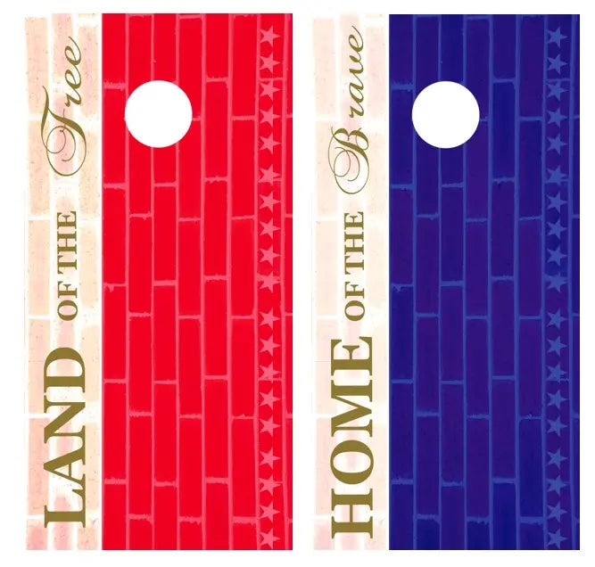 Land Of The Free Home Of The Brave Cornhole Wrap Decal with Free Laminate Included Ripper Graphics