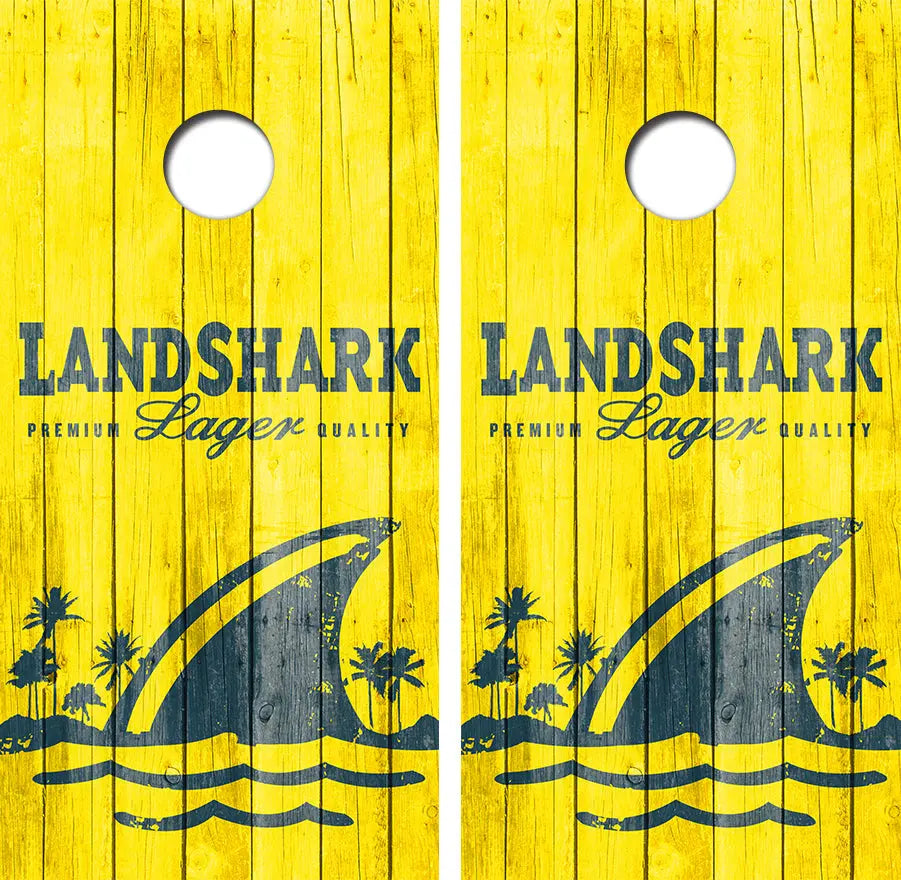 Land Shark Cornhole Wood Board Skin Wraps FREE LAMINATE Ripper Graphics