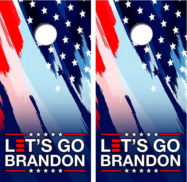 Let's Go Brandon Cornhole Wrap Decal with Free Laminate Included Ripper Graphics