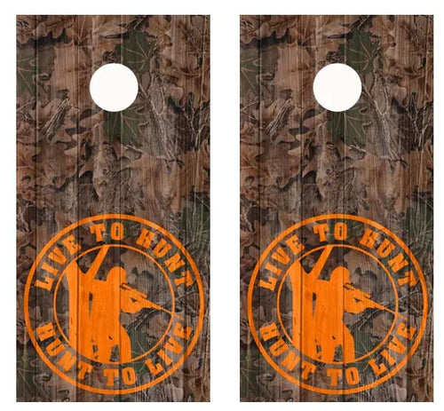 Live To Hunt Hunt To Live Camo Cornhole Wood Board Skin Wr Ripper Graphics