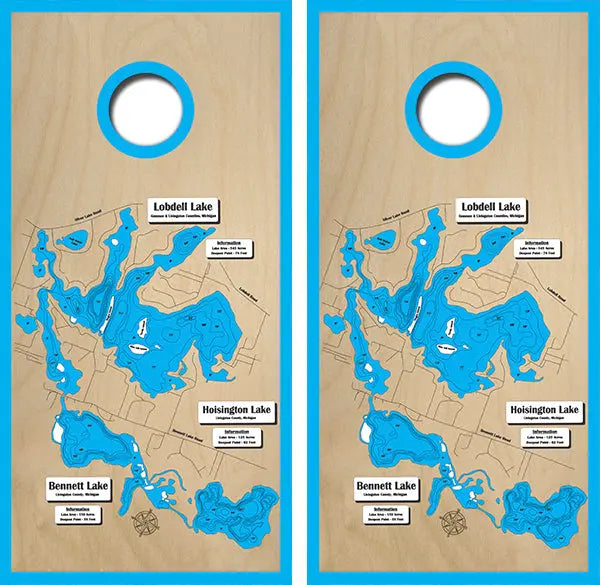 Lobdell Lake Cornhole Wrap Decal with Free Laminate Included Ripper Graphics