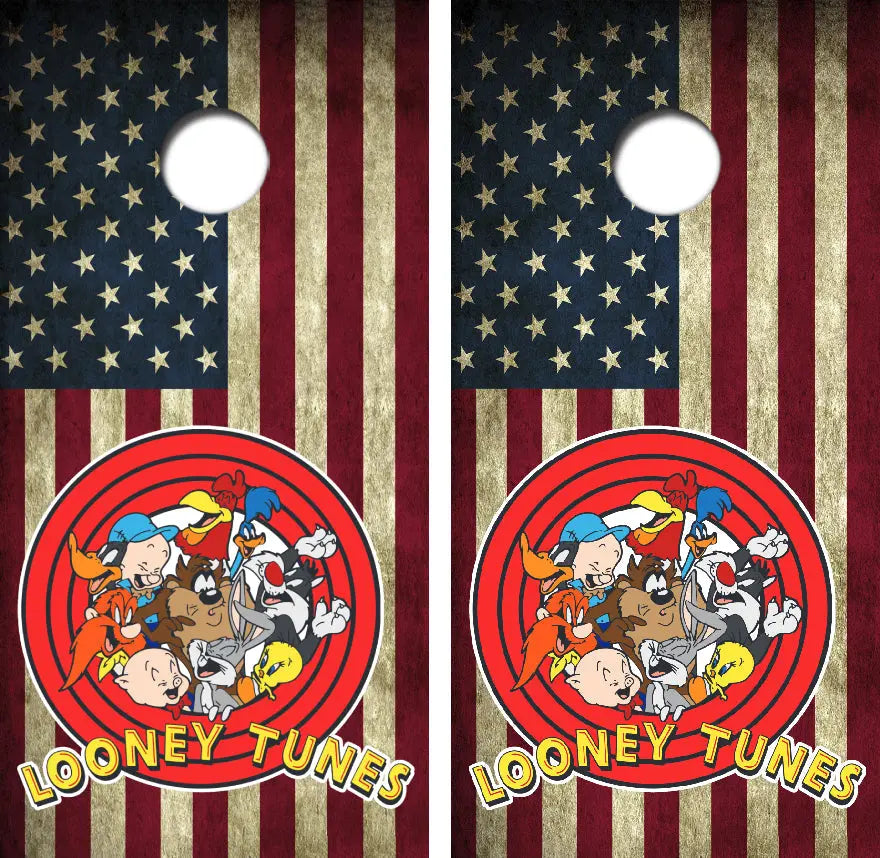 Looney Tunes Characters Cornhole Wrap Decal with Free Laminate Included Ripper Graphics