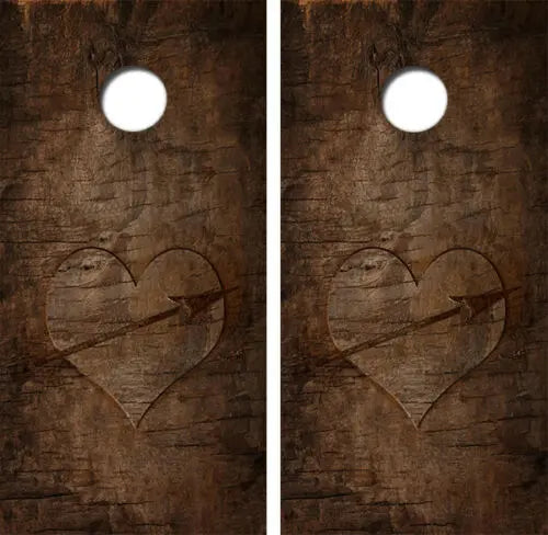 Love Heart Cornhole Wood Board Skin Wrap Ripper Graphics