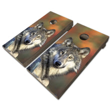 Load image into Gallery viewer, Majestic Wolf Animal Cornhole Game Boards Decals Wraps Cornhole Board Wraps and Decals Cornhole Skins Stickers Laminated Cornhole Wraps KT Cornhole
