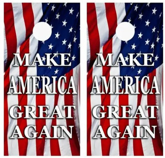 Make America Great American Flag Cornhole Wood Board Skin Wrap Ripper Graphics