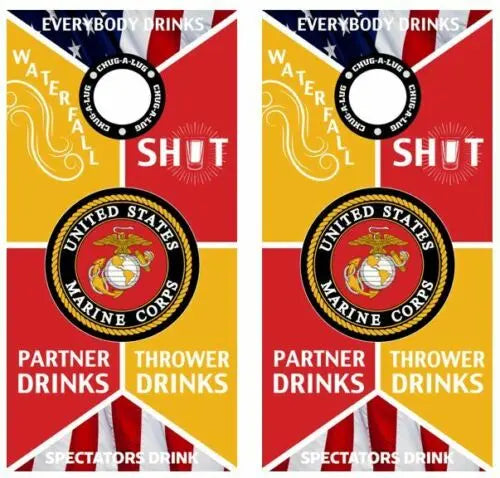 Marines Surprise Drink Cornhole Wood Board Skin Wraps FREE LAMINA Ripper Graphics