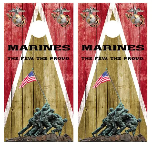 Marines The Few The Proud Barnwood Cornhole Wood Board Skin Wrap Ripper Graphics